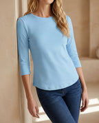 Damen Bluse 3/4-Arm Rundhals entspannte Passform – bequem für jeden Anlass | Thea