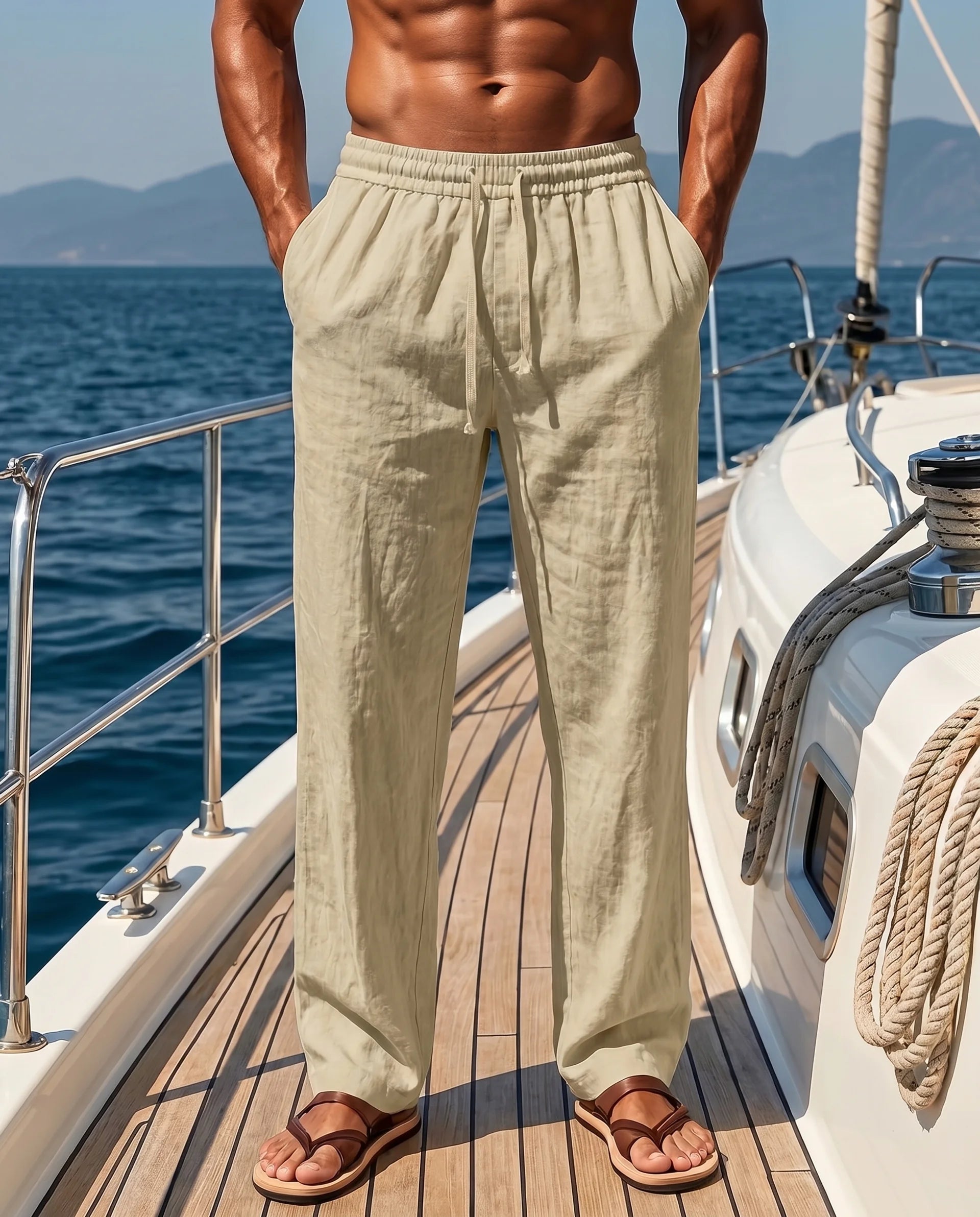 Herren Hose weites Bein – Bequeme Stoffhose mit verstellbarem Bund für den Alltag | Milo