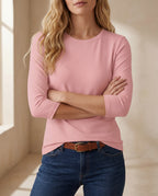 Damen Bluse 3/4-Arm Rundhals entspannte Passform – bequem für jeden Anlass | Thea