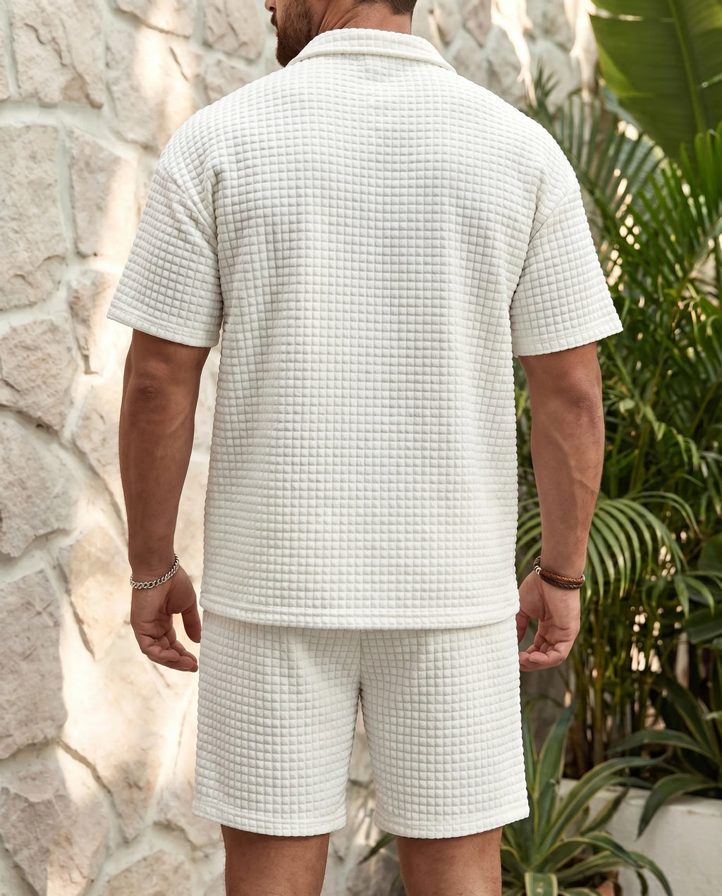 Herren Set Poloshirt & Shorts mit Waffelstruktur – Lässiges Sommer-Outfit für Freizeit | Theo