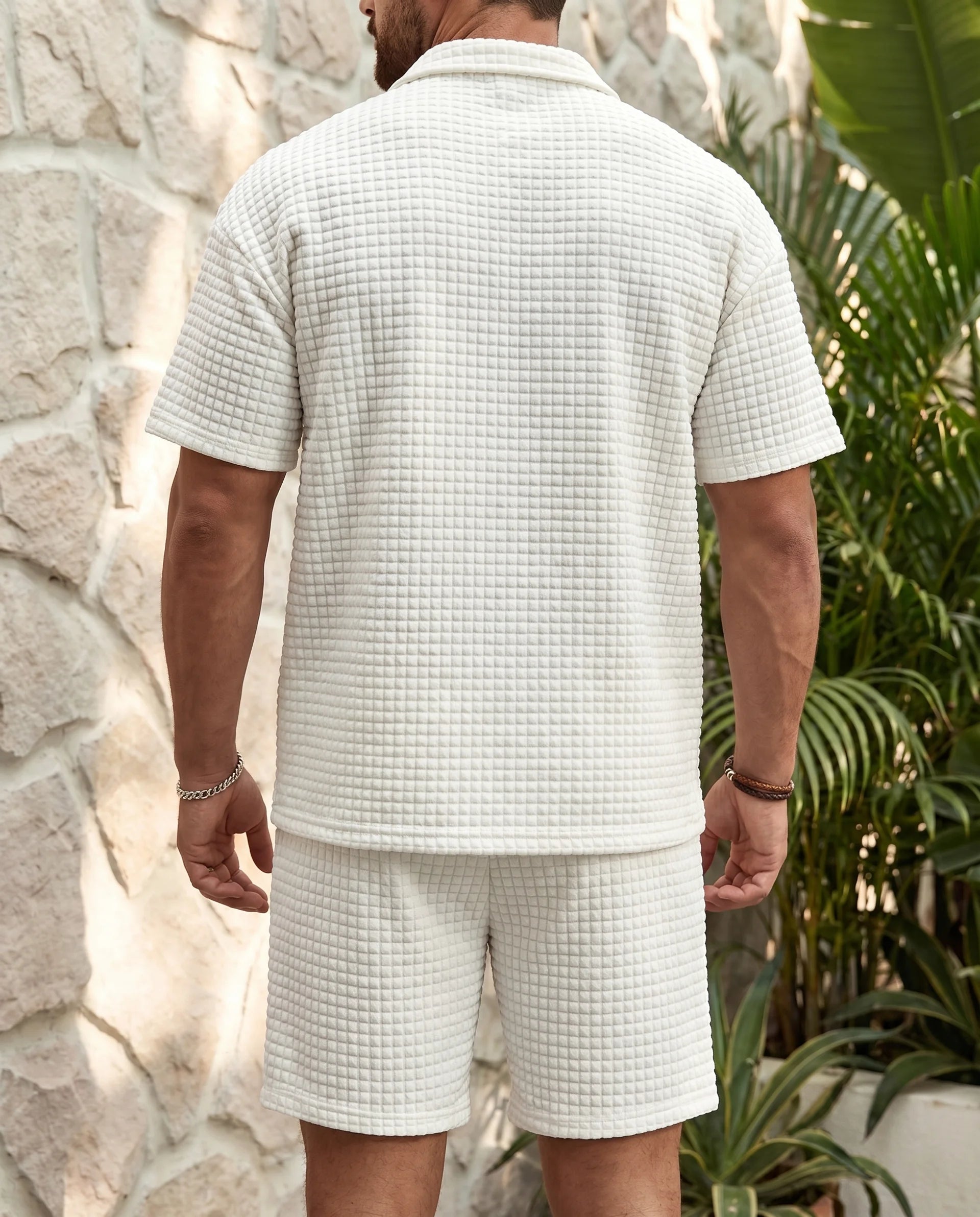Herren Set Poloshirt & Shorts mit Waffelstruktur – Lässiges Sommer-Outfit für Freizeit | Theo