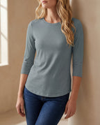 Damen Bluse 3/4-Arm Rundhals entspannte Passform – bequem für jeden Anlass | Thea