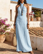 Women's Maxi Dress with Halter Neckline – Flowing & Elegant for Day & Night | Lieselotte