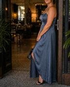 Women's Sleeveless Dress – Smooth Cut with Visible Slit | Sylvie