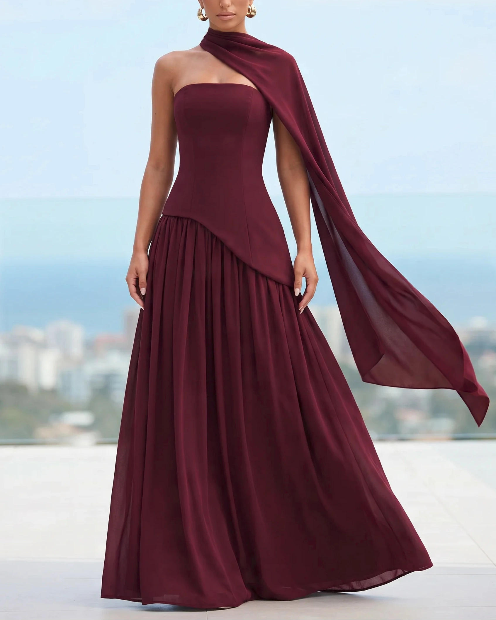 strapless flowy maxi dress Women's – Elegant Evening Gown for Weddings & Special Occasions | Beatrix perfect for a carefree and flirty look Chiccall Women's Summer Strapless Maxi