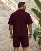 Herren Set Poloshirt & Shorts mit Waffelstruktur – Lässiges Sommer-Outfit für Freizeit | Theo