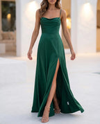 Damen Maxikleid mit Beinschlitz fließend – elegant für besondere Anlässe | Saga