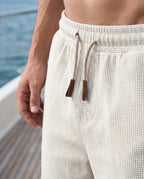 Herren Waffelstrick Sweatshorts – mit Kordelzug & elastischem Bund | Arlo