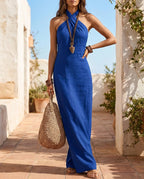Women's Maxi Dress with Halter Neckline – Flowing & Elegant for Day & Night | Lieselotte