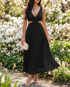 Damen Maxikleid fließend Drapierung – Festliches Hochzeitsgast-Kleid für besondere Anlässe | Rhea
