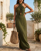 Women's Maxi Dress with Halter Neckline – Flowing & Elegant for Day & Night | Lieselotte