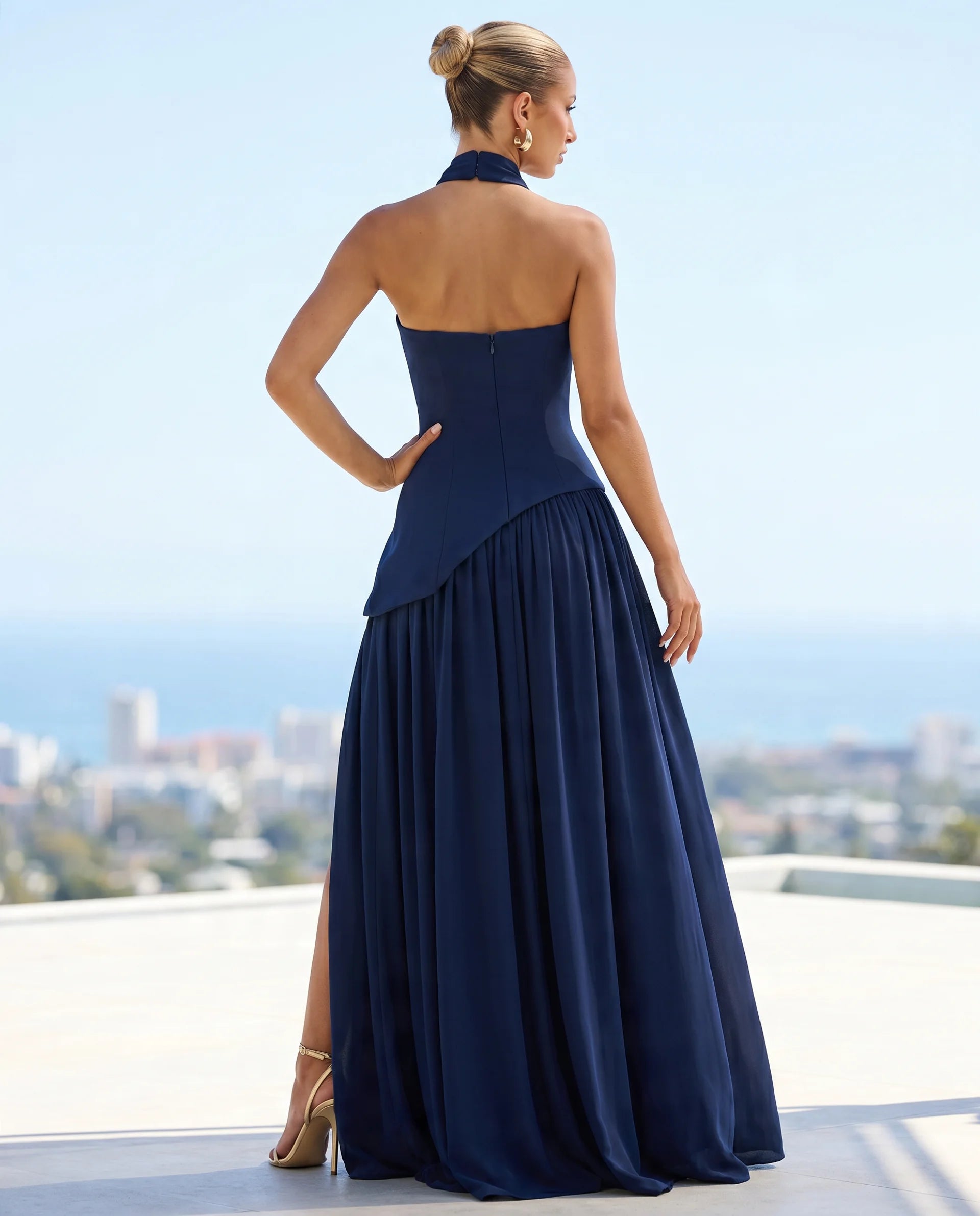 Damen Maxikleid trägerlos – Elegantes fließendes Abendkleid für Hochzeit & festliche Anlässe | Beatrix
