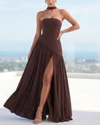 Damen Maxikleid trägerlos – Elegantes fließendes Abendkleid für Hochzeit & festliche Anlässe | Beatrix