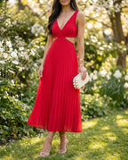 Damen Maxikleid fließend Drapierung – Festliches Hochzeitsgast-Kleid für besondere Anlässe | Rhea