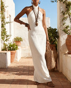 Women's Maxi Dress with Halter Neckline – Flowing & Elegant for Day & Night | Lieselotte
