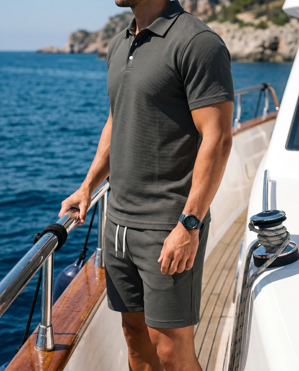Herren Set Poloshirt & Shorts – Modisches bequemes Sommer-Outfit für warme Tage | Elias