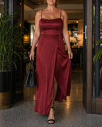 Women's Sleeveless Dress – Smooth Cut with Visible Slit | Sylvie