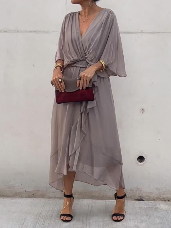 Damen Maxikleid V-Ausschnitt fließend tailliert – feminin-elegant für Hochzeiten und Abendveranstaltungen | Charlotte