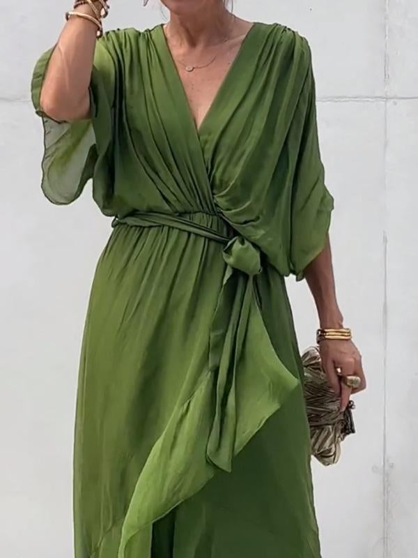Damen Maxikleid V-Ausschnitt fließend tailliert – feminin-elegant für Hochzeiten und Abendveranstaltungen | Charlotte