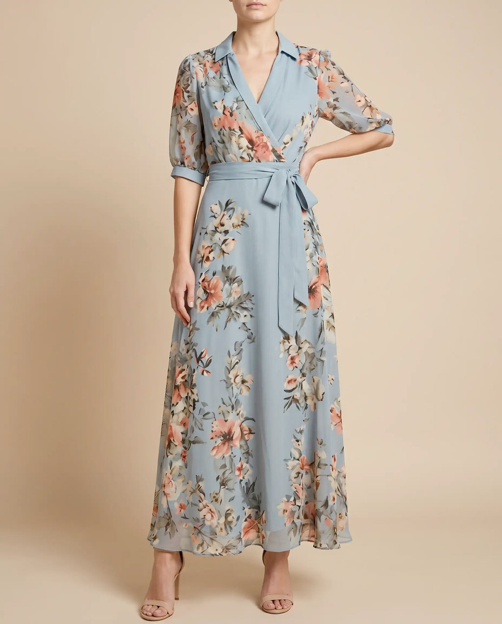 Damen Midikleid V-Ausschnitt fließend ausgestellt – vielseitig für Alltag & festliche Anlässe | Sylvie