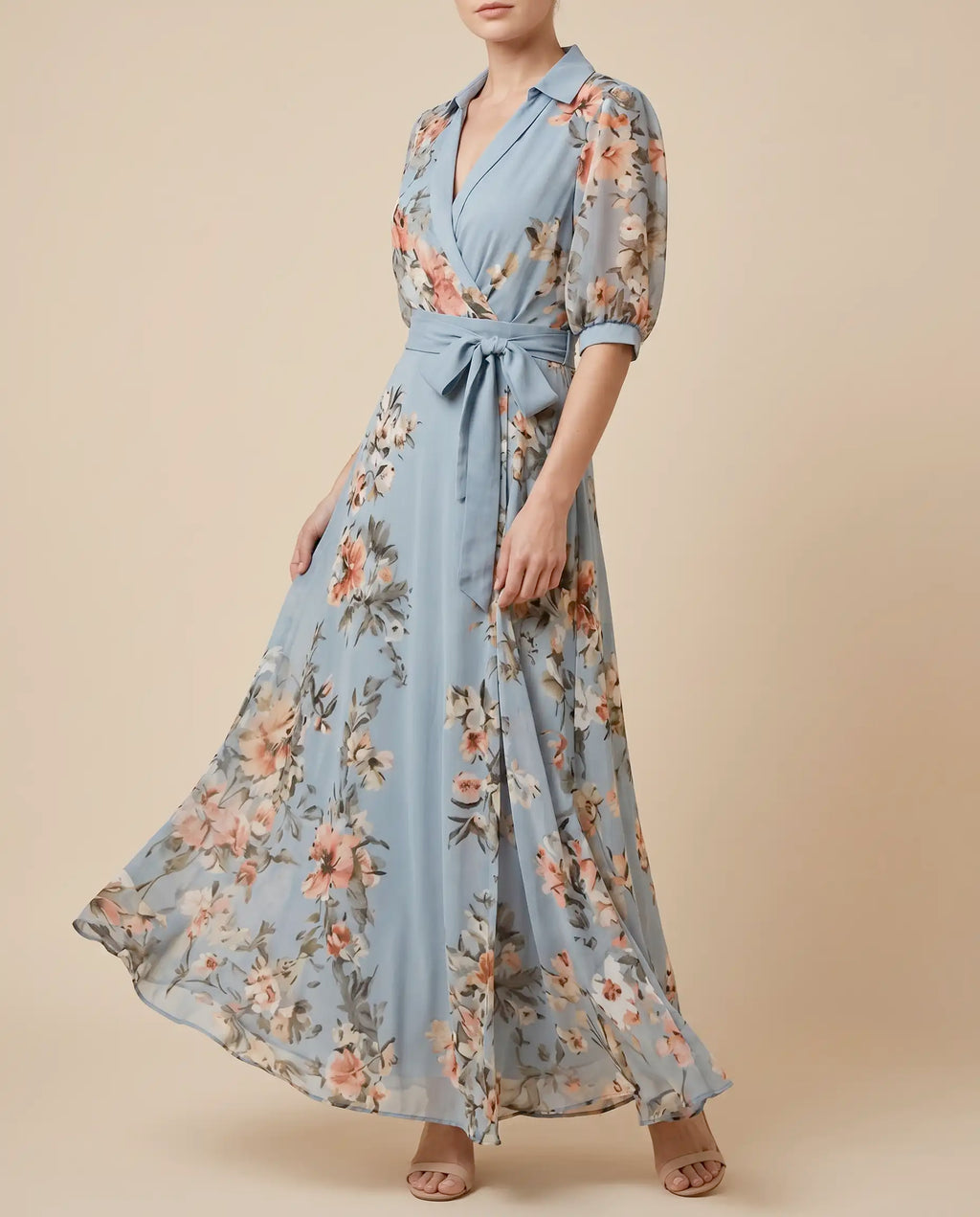Damen Midikleid V-Ausschnitt fließend ausgestellt – vielseitig für Alltag & festliche Anlässe | Sylvie