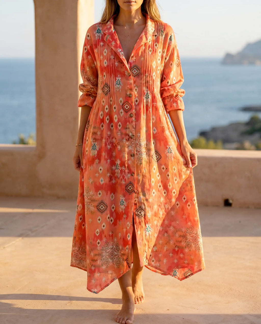 Damen Maxikleid Boho – floraler Print mit fließendem Fall | Magnolia