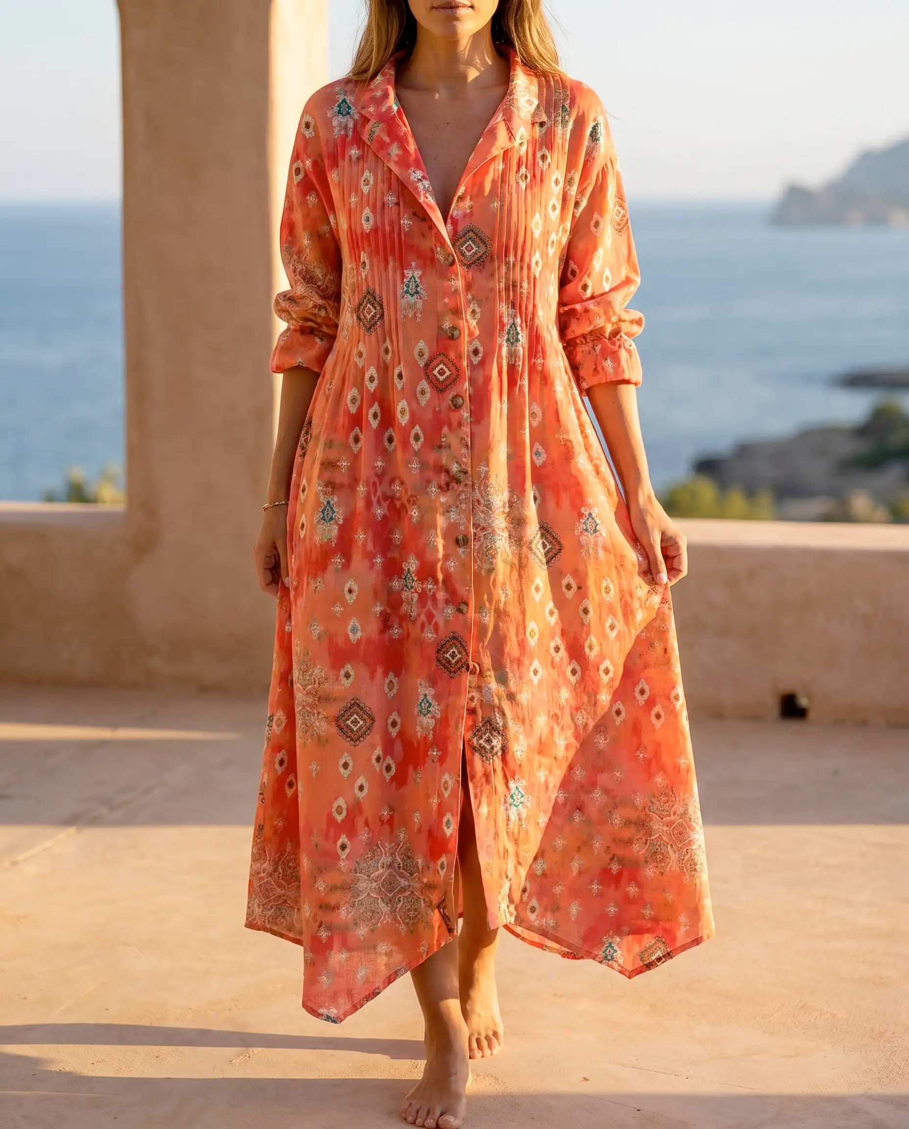 Damen Maxikleid Boho – floraler Print mit fließendem Fall | Magnolia
