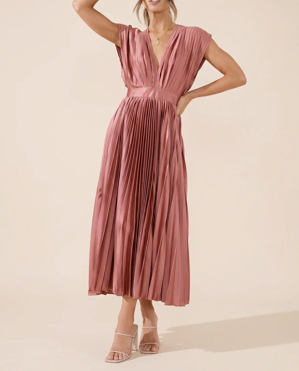 Damen Maxikleid plissiert fließend – Sommerhochzeit & Abend | Grace