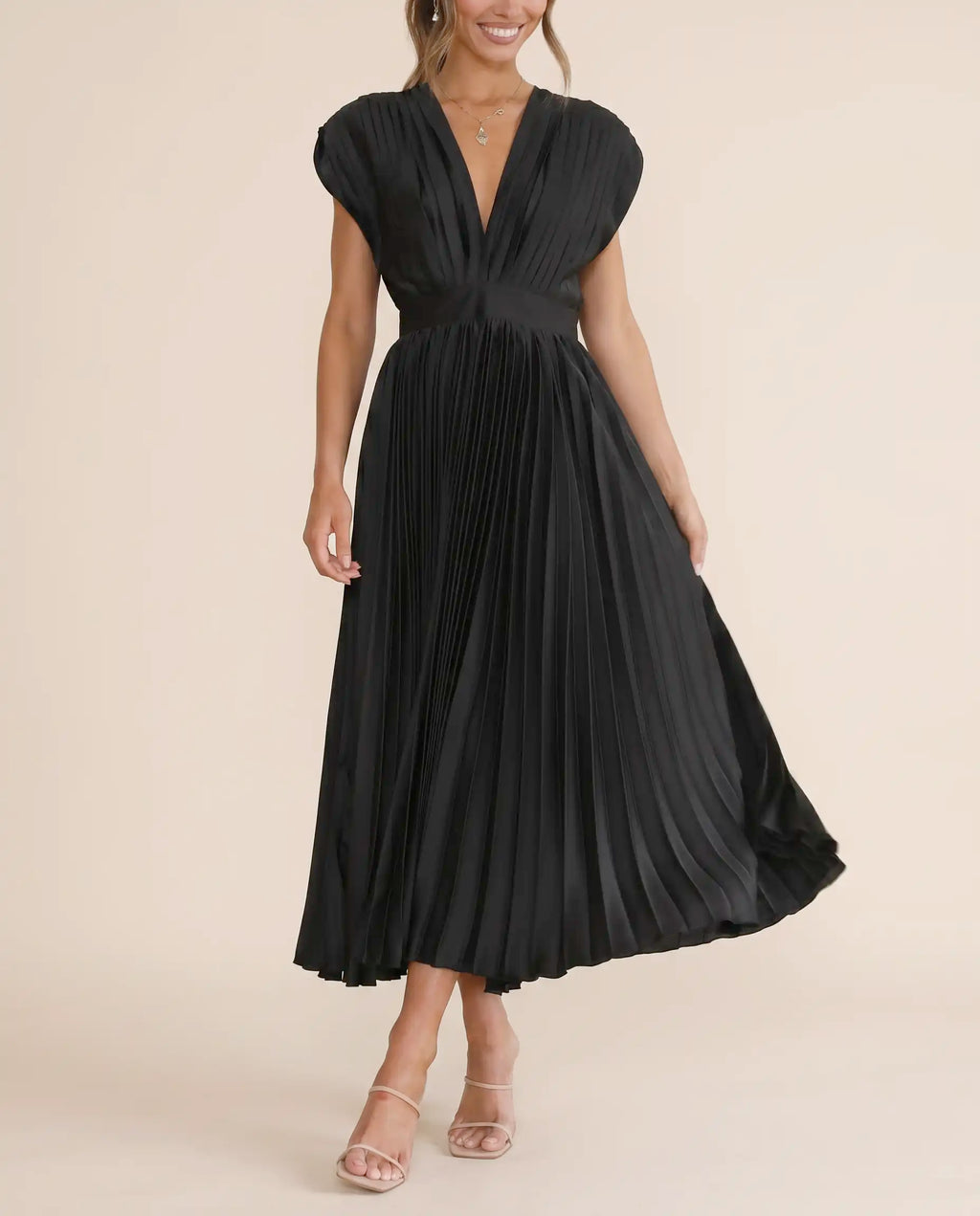 Damen Maxikleid plissiert fließend – Sommerhochzeit & Abend | Grace
