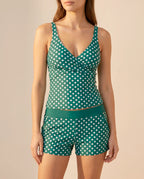 Damen Bikini-Set mit Punktemuster und High-Waist-Badeshorts – verspielter Sommerlook | Sila