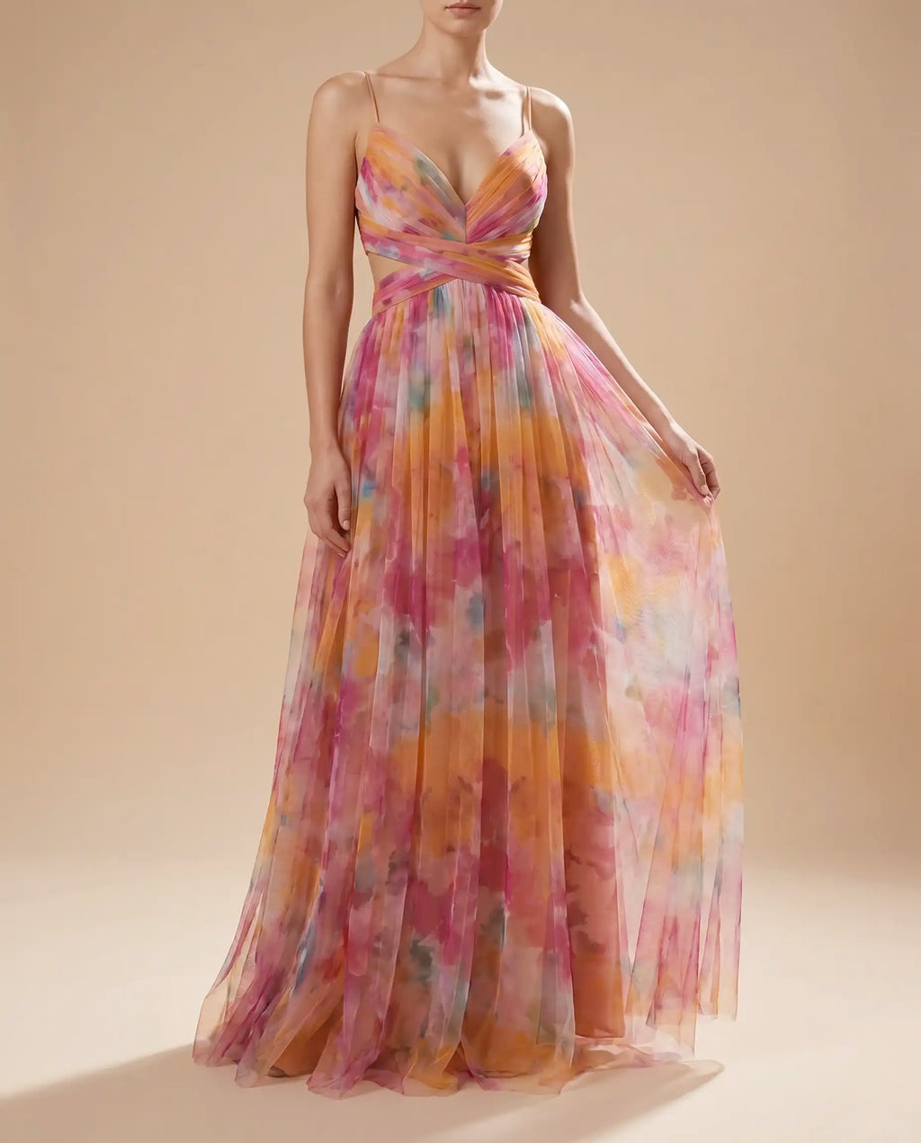Damen Sommerkleid Maxikleid floraler Druck fließend – lebhaft für Sommeranlässe | Astrid