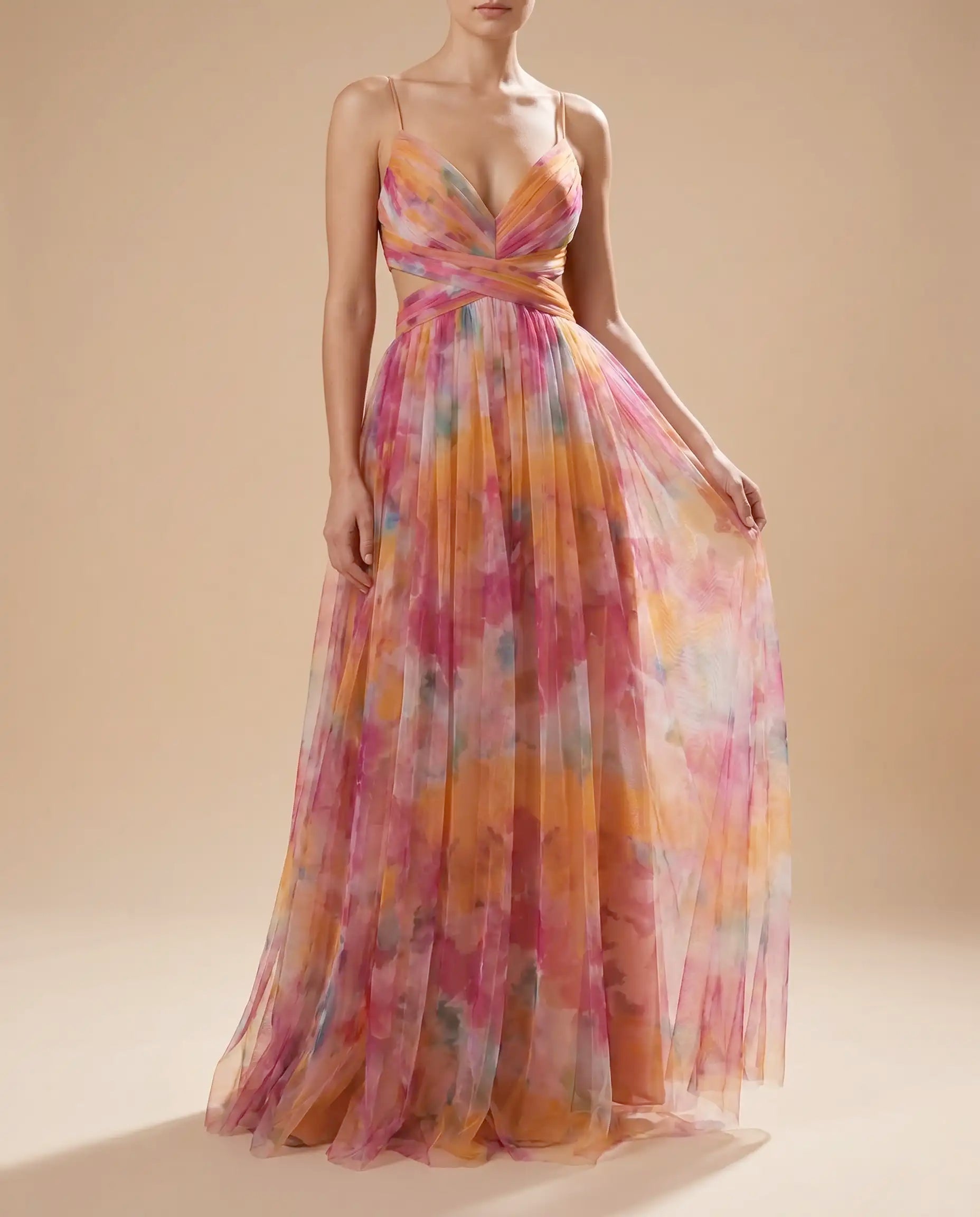 Damen Sommerkleid Maxikleid floraler Druck fließend – lebhaft für Sommeranlässe | Astrid