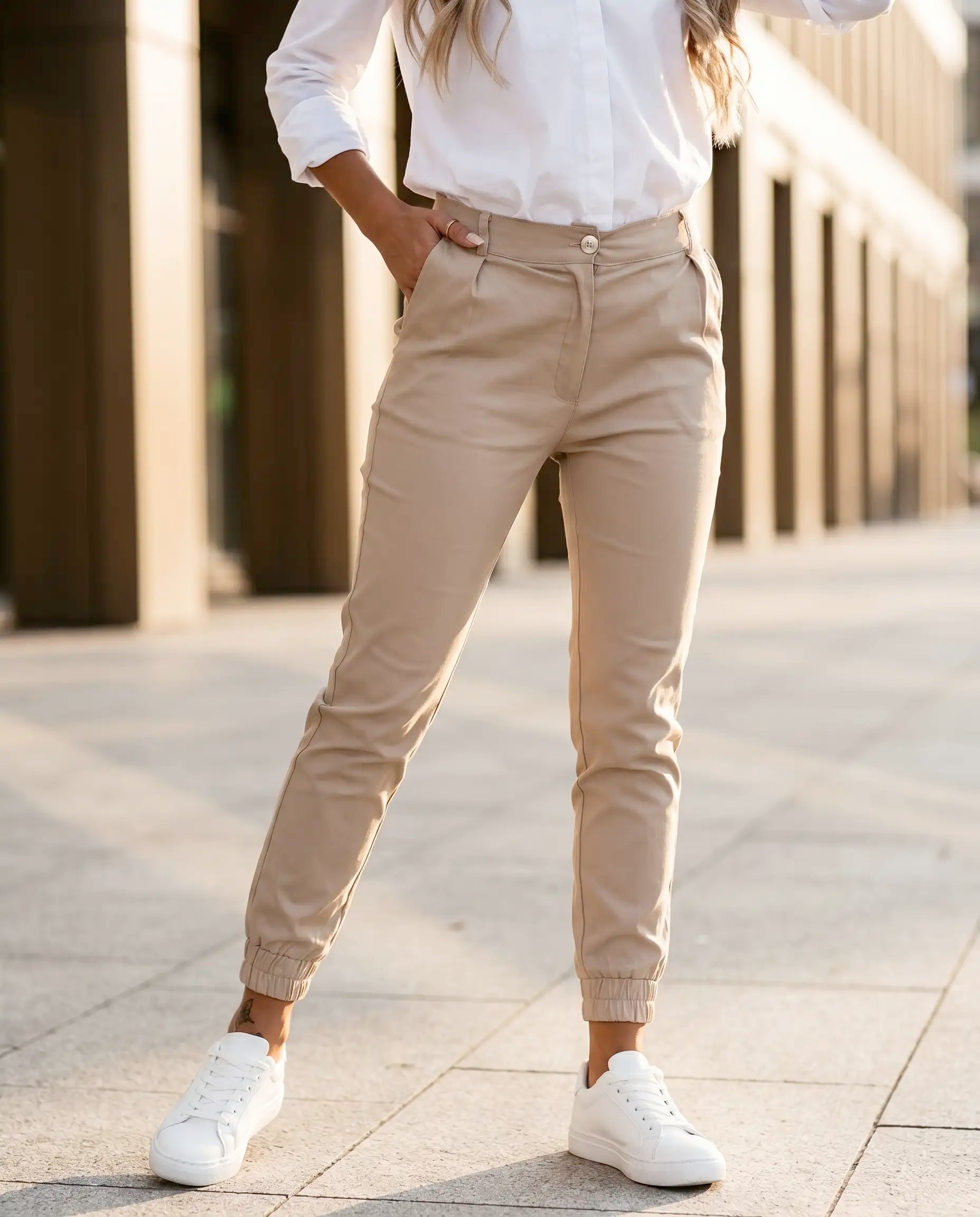 Damen Hose hoher Elastikbund Stretch – bequem für den Alltag | Yuna