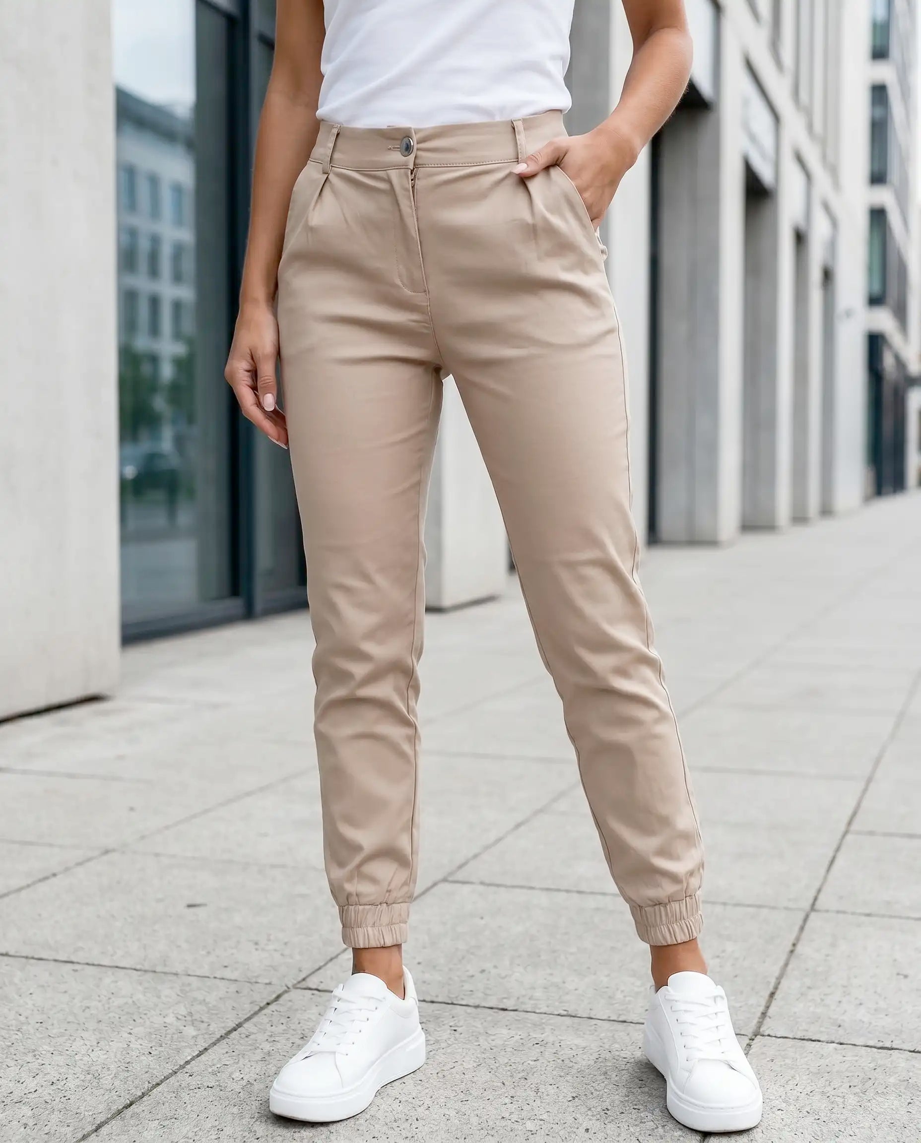 Damen Hose hoher Elastikbund Stretch – bequem für den Alltag | Yuna
