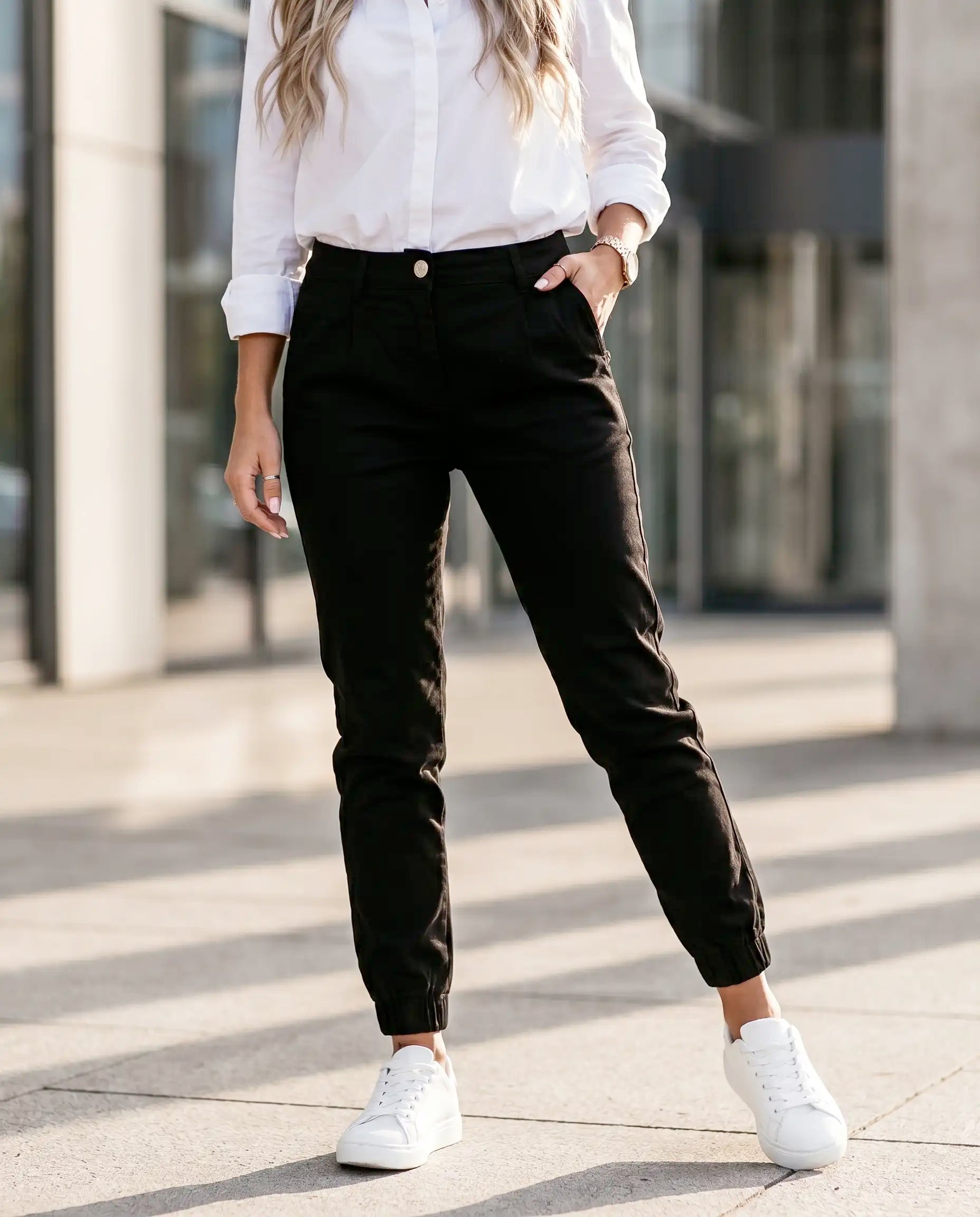 Damen Hose hoher Elastikbund Stretch – bequem für den Alltag | Yuna