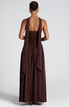 Damen Maxikleid trägerlos rückenfrei mit hohem Schlitz – Abend & festliche Anlässe | Liora