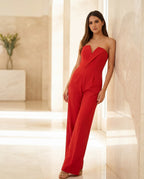 Damen Jumpsuit ärmellos Wide Leg V-Ausschnitt – fließend elegant für besondere Anlässe | Anya