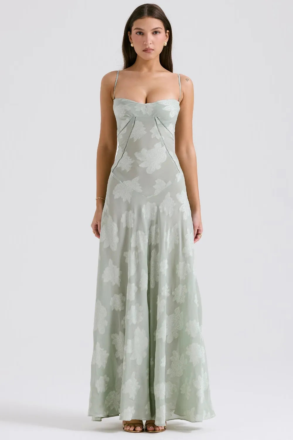 Damen Sommerkleid Maxikleid rückenfrei verstellbare Träger fließend – Gartenparty & Hochzeitsgast | Dafne