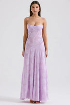 Damen Sommerkleid Maxikleid rückenfrei verstellbare Träger fließend – Gartenparty & Hochzeitsgast | Dafne