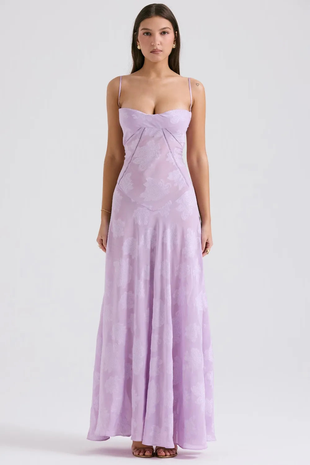 Damen Sommerkleid Maxikleid rückenfrei verstellbare Träger fließend – Gartenparty & Hochzeitsgast | Dafne