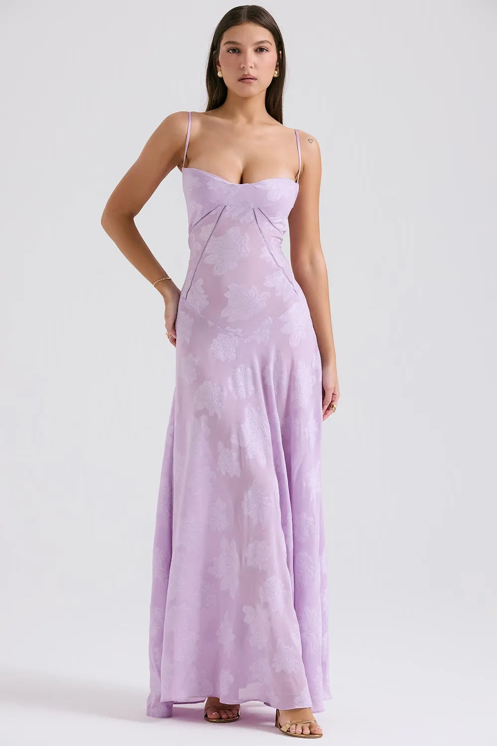 Damen Sommerkleid Maxikleid rückenfrei verstellbare Träger fließend – Gartenparty & Hochzeitsgast | Dafne