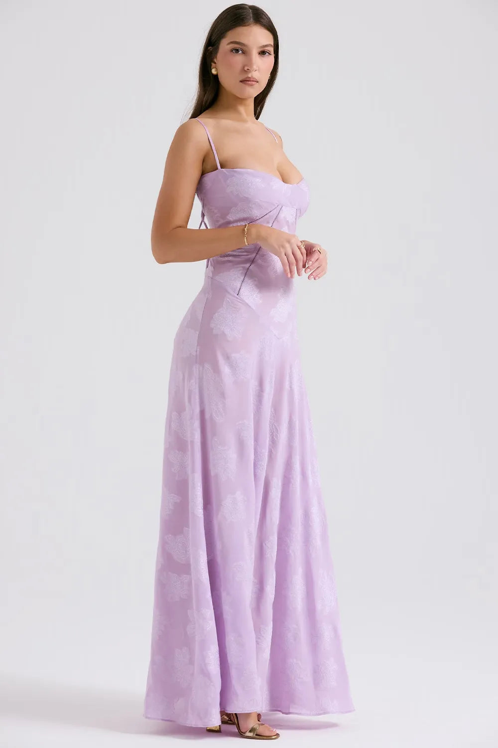 Damen Sommerkleid Maxikleid rückenfrei verstellbare Träger fließend – Gartenparty & Hochzeitsgast | Dafne