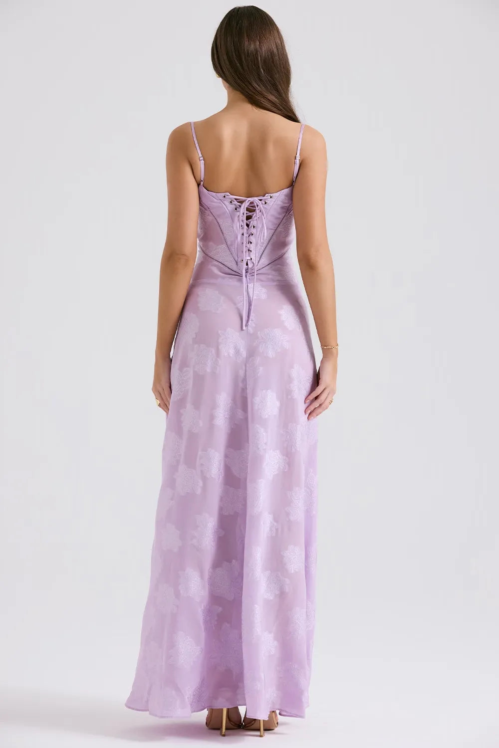 Damen Sommerkleid Maxikleid rückenfrei verstellbare Träger fließend – Gartenparty & Hochzeitsgast | Dafne