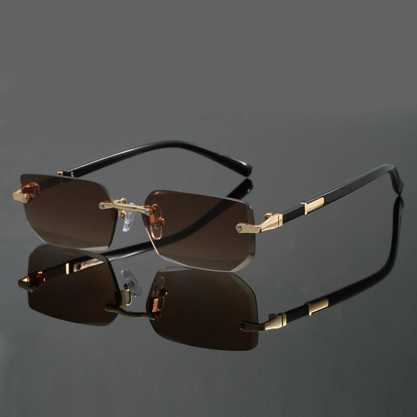 Women's Rimless Sunglasses with Cut Edge – Stylish & Protective for Travel & Everyday Wear | Antje