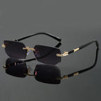 Women's Rimless Sunglasses with Cut Edge – Stylish & Protective for Travel & Everyday Wear | Antje