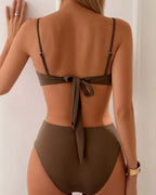 Damen Bikini-Set trägerlos mit metallischen Details – Eleganz für Pool & Strand | Carola